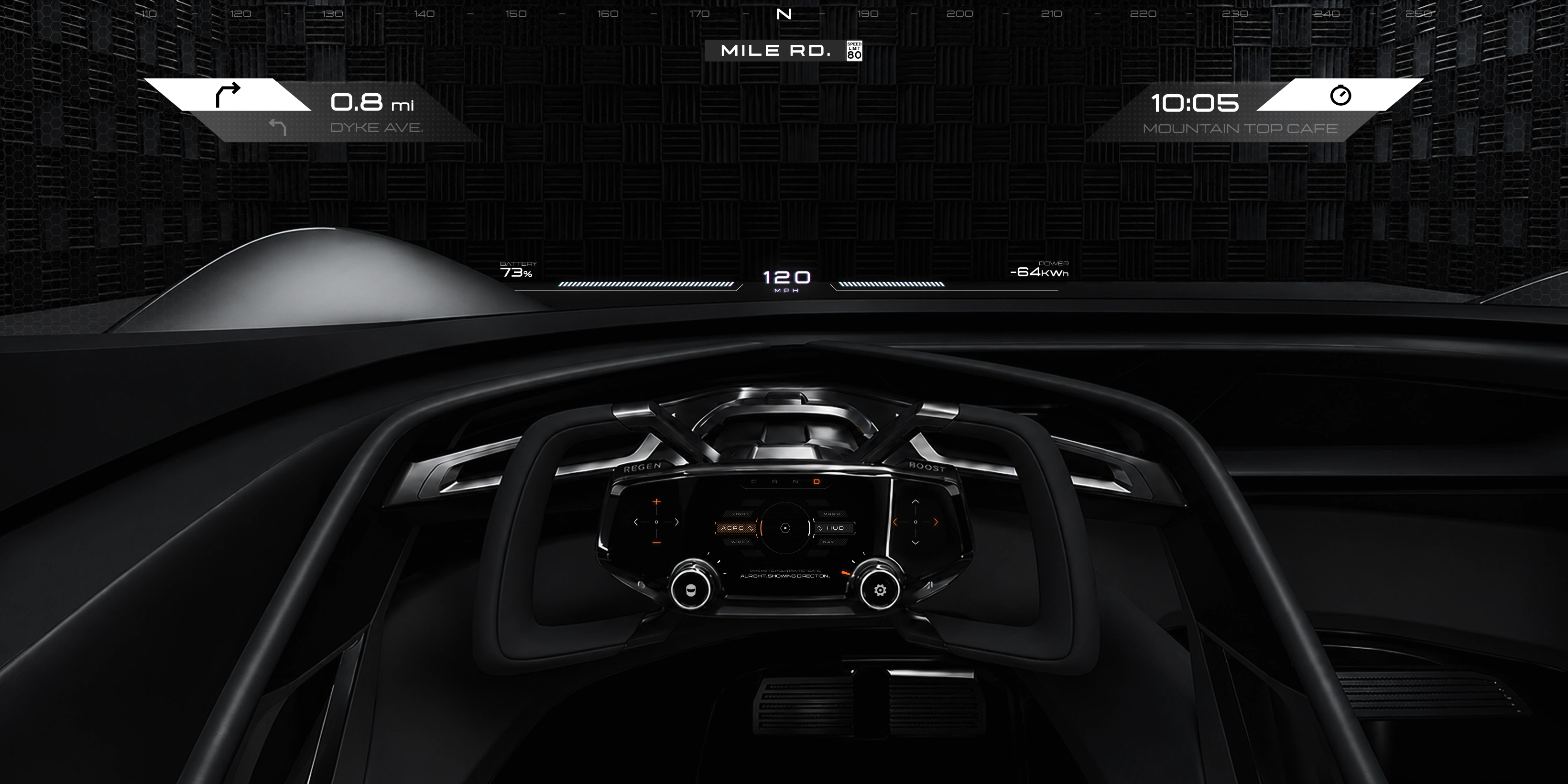 Corvette CX canopy cockpit HUD interface